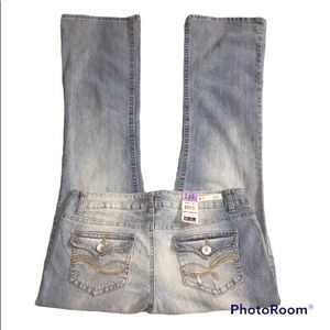 Lei Ashley Jeans Bootcut Low Rise Vintage Light Blue Color Size 11R NEW WITH TAG